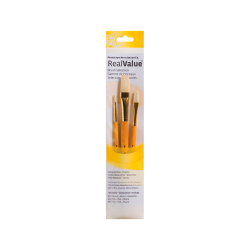 Pinceles Princeton RealValue Mango Corto Amarillo Pelo Sintético Set 3 (1)