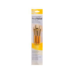 Pinceles Princeton RealValue Mango Corto Amarillo Pelo Sintético Set 3 (4)