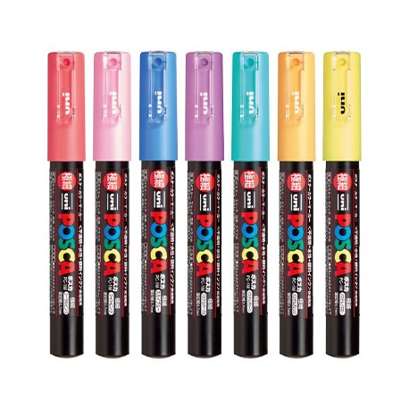 Set Marcadores Posca 1M 7 Colores Pasteles - PC 1M 7C