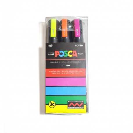 Set Posca PC-5M Fluor (3 Unidades)