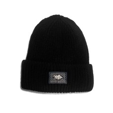 BEANIE CORTO CON PARCHE ECO-CUERO